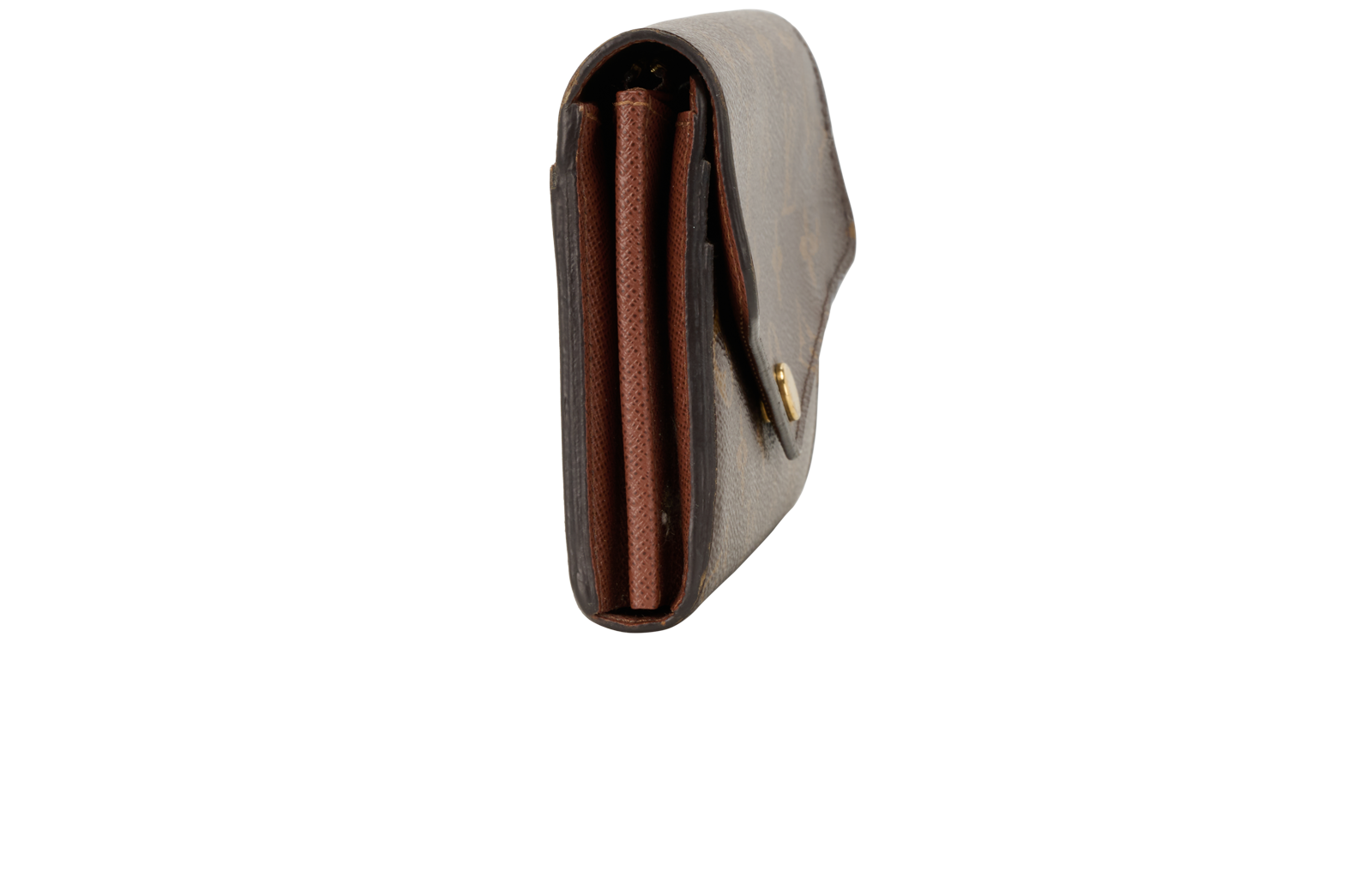 Louis Vuitton Sarah Wallet, &pound;220, Accessories, Brown, Canvas, Side view